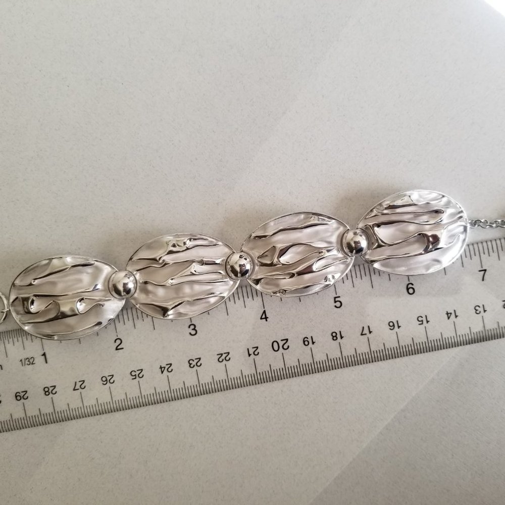 Solid Sterling Silver Handcrafted Cascading Wave … - image 3